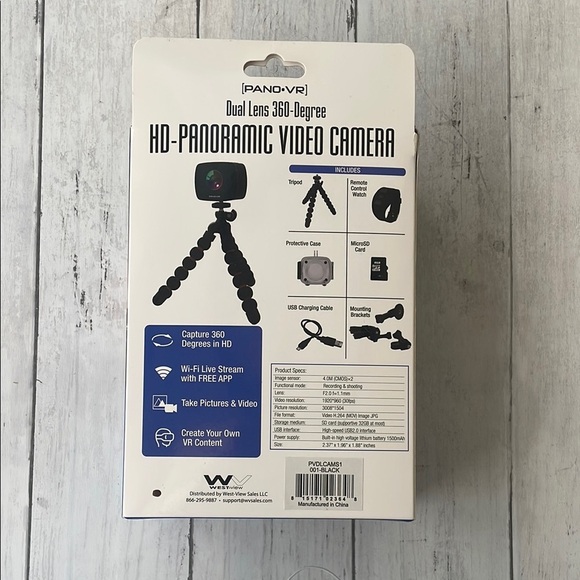 Pano vr dual lence 360 degree Black HD-Panoramic Video Camera - Picture 2 of 5